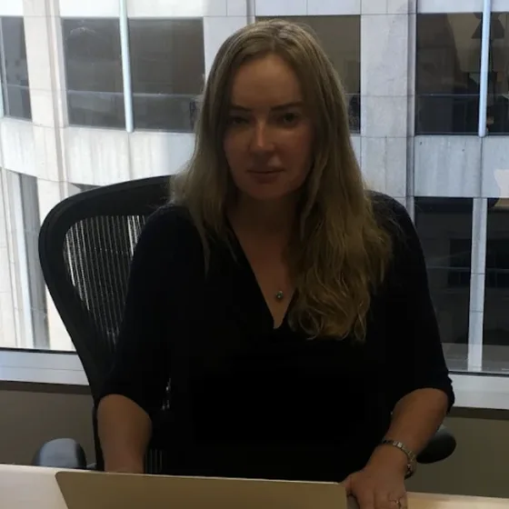 Attorney Rozsa Gyene in her office